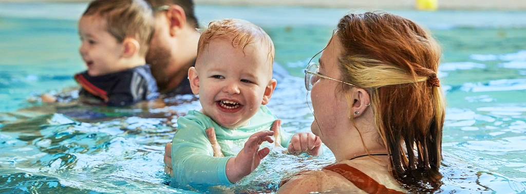 mother and child swimming at the keene ymca