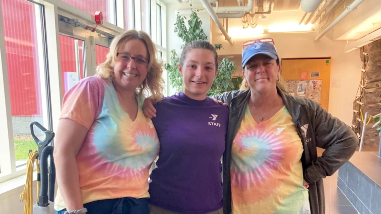 three keene family ymca staff members standing together